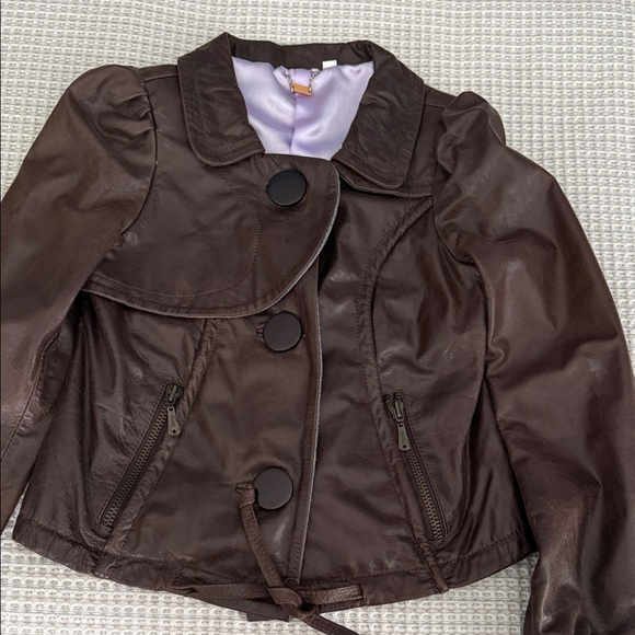 Doma Jackets & Blazers - Doma Brown Leather Bomber Jacket